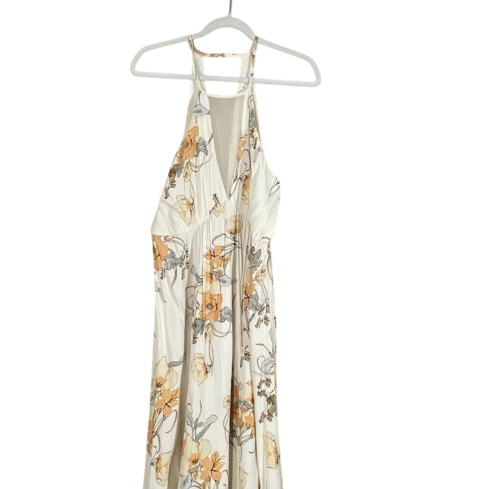 WILLOW AND CLAY WHITE FLORAL HALTER DRESS